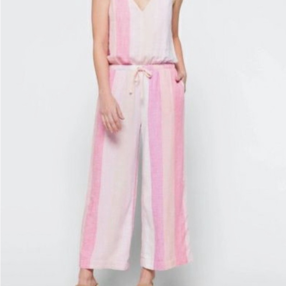 Splendid Pink and White Striped Jumpsuit